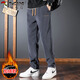 啄木鳥(niǎo)（TUCANO）褲子男秋冬季保暖休閑褲男士重磅直筒運動(dòng)衛長(cháng)褲 灰色加絨 XL