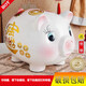 盧米歐陶瓷小豬存錢(qián)罐只進(jìn)不出成人男女孩兒童禮物擺件儲蓄罐大容量紙幣 粉色中號【20*13*15】約存3萬(wàn) 聚財豬【可存可取】配坐墊