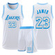 爵城系籃球服套裝男新款湖人籃球衣定制印號兒童運動(dòng)速干背心訓練服 湖人城市版白色23號詹姆S 請按建議身高或尺碼表選尺碼