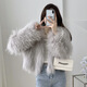 傲列2025秋冬加密雙面編織貉子毛皮草外套女短款毛毛大衣年輕新款海寧 淺灰色 均碼