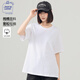 JEANSWEST CLUB真維斯純棉短袖2025年夏季t恤女裝美式寬松時(shí)尚百搭白色學(xué)生上衣