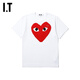 COMME DES GARCONS PLAY CDG 川久保玲 IT 秋男裝短袖T恤休閑 001/白色 M