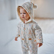 OAK FAMILY秋冬新品寶寶夾棉連體衣新生嬰幼兒連帽保暖全棉爬服嬰兒衣服 綠野仙蹤 90cm