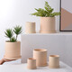 天丂北歐風(fēng)透氣素燒陶土花盆(口徑14cm)桌面客廳室內外種花綠植盆栽 直筒素燒陶瓷花盆【含托盤(pán)】