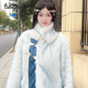 妤遇（YUUZYUUS）品牌女裝狐貍毛皮草外套女2025冬新款氣質(zhì)女神范牛仔拼接毛毛大衣 藍漸色 M