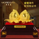 MOREISAN老人生日禮物絨沙金壽桃擺件送爺爺奶奶賀壽祝壽賀壽60大壽禮品 福壽雙桃 金 中號(hào)
