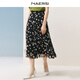 娜爾思（NAERSI）商場(chǎng)同款時(shí)尚黑色印花碎花A字半裙中長(cháng)款女年夏季新款 黑色 XL