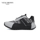 VICKI BROWN【VB男鞋】法國品牌潮流花紋包底鞋時(shí)尚厚底老爹鞋戶(hù)外皮鞋男 灰黑 41