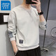 真維斯（Jeanswest）衛(wèi)衣男士春秋季圓領(lǐng)寬松套頭無帽2025新款拼接打底衫長袖t恤男 2008灰色 XL