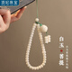 頂妃（DING FEI）白玉菩提根手機鏈掛繩女短款手腕掛繩掛件個(gè)性禪意蓮花包包掛件 白菩提手機鏈-菩提蓮花款  A15-204
