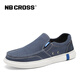 NB CROSS老北京布鞋秋季男鞋一腳蹬休閑鞋帆布透氣男士布鞋 2102深藍 41