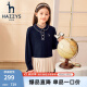 哈吉斯（HAZZYS）品牌童装女童连衣裙春新款柔软舒适罗马布青春减龄女童连衣裙 藏蓝色 155