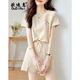 歐迪惠休閑褲女2025年新款衣服女裝夏季輕熟風(fēng)時尚小個子運動套裝女短褲 卡其色套裝 L