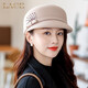 藍詩(shī)夢(mèng)戴羊毛貝雷帽女秋冬韓版百搭海軍帽女士顯臉小毛呢氈帽子報童帽女 淺卡其