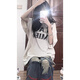 嬌茹妮 歐美高街純棉hiphop字母印花短袖t恤女ins潮夏設計感小眾上衣 白色（230重磅高品質(zhì)純棉） M