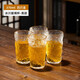 天喜（TIANXI）玻璃杯日式水杯加厚冰川杯ins威士忌酒杯啤酒杯果汁牛奶咖啡杯 冰川杯高款四只裝
