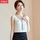 伊婭莎職業(yè)裝V領(lǐng)吊帶背心女緞面夏新款內搭薄款流蘇鏈條小吊帶外穿休閑打底衫可調節吊帶衫時(shí)尚性感上衣 單件9165白色背心 2XL（推薦120-130斤）