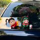 翠花村花蠟筆小新車(chē)載擺件創(chuàng  )意網(wǎng)紅汽車(chē)裝飾車(chē)頂車(chē)尾搞怪公仔掛件 辮子側躺小新