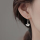 ?，敾ǘ溷y耳環(huán)小眾時尚氣質(zhì)耳墜女士耳飾品生日禮物送女朋友 花朵銀耳環(huán)
