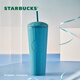 星巴克（Starbucks） 杯子吸管杯藍(lán)綠系列經(jīng)典塑料杯咖啡杯大容量直飲水杯 男女士送禮 霧面款塑料吸管杯710ml