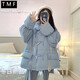 托瑪菲冬季棉服女2023新款羽絨棉衣短外套小個(gè)子韓版棉襖加厚面包服學(xué)生 藍色 M碼