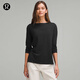 lululemon丨Relaxed-Fit 女士寬松剪裁船型領口長袖 T 恤 LW3IOJS 黑色 XL /12