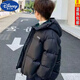 迪士尼（DISNEY）男童棉衣外套洋氣冬裝兒童面包服短款棉服棉襖純色加厚棉襖潮 黑色 160