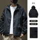 京西藍靛戶(hù)外工裝連帽外套男2024春季新款寬松大碼美式機車(chē)服男士夾克 黑色 【梭織】 L 體重120-140斤