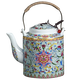 盛天下 景德鎮(zhèn)大容量中式提梁茶壺陶瓷涼水壺套裝青花瓷茶水分離帶過濾 琺瑯彩提梁茶壺-1升