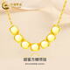 中國黃金（CHINA GOLD）足金小方糖項鏈女款簡(jiǎn)約黃金吊墜首飾生日婦女節禮物送老婆女友 大版-小方糖項鏈【配S925銀鏈】約0.7g