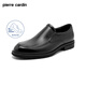 皮爾卡丹（pierre cardin）正裝男鞋防滑橡膠底商務休閑皮鞋真皮舒適正裝鞋一腳蹬樂福鞋 黑色 43