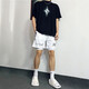 7家優(yōu)品美式復古短褲男夏季新款潮牌ins百搭簡(jiǎn)約運動(dòng)健身籃球情侶款短褲 BW-K98圖色 XL