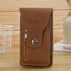 酷奇袋鼠（KUQIDAISHU）品牌手機腰包男士穿皮帶豎款雙層手機袋送爸爸工地干活專(zhuān)用手機包 雙層深棕色 (可裝手機18cm)