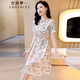 衣典零一（LEDIALYI）2025夏季女裝新款高端氣質(zhì)品牌中年真絲連衣裙桑蠶絲碎花裙子夏天 粉色 XL