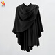 舒裟西藏尼泊爾shawl warm cloak cape 男女士風(fēng)衣斗篷披風(fēng)保暖披肩男 黑色 均碼