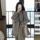 GARNUO灰色小西裝外套女兩件套裝2025春秋新款小個子高級感寬松休閑西服 奶茶灰西裝 XL 【131-150斤】