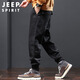 JEEP SPIRIT吉普工裝褲男春夏季束腳休閑褲男士韓版褲子男 黑色 3XL