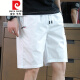 皮尔卡丹夏季薄款外穿5分白色沙滩裤男士短裤宽松纯棉中裤休闲潮流五分裤针织 白色 XL