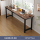 安定家書(shū)桌學(xué)生學(xué)習雙人家用桌子長(cháng)方形簡(jiǎn)易出租屋電腦桌窄靠墻長(cháng)條桌 單層拉絲黑橡木色100