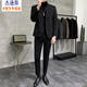 杰遜斯西裝外套男春秋季2025新款青年修身職業(yè)上班商務(wù)男士休閑西服套裝 黑色（單件西裝） XL（120-135斤）
