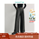 茵曼（INMAN）【新復古回潮】復古通勤搭片闊腿褲2025春女裝新款長(cháng)褲 貴族灰 29