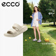愛(ài)步（ECCO）拖鞋女外穿居家兩用 倪妮同款夏季軟底泡芙鞋一字涼拖 科摩206663 石灰色20666301378 37 （偏小，建議選大一碼）