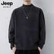 JEEP SPIRIT新款半高領毛衣男士秋冬季ins潮流慵懶風純色線衣百搭打底針織衫 9618灰紫色 XL 推薦【126-140斤】