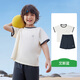 kocotreeKK樹(shù)2024新款原紗童裝運動(dòng)速干衣兒童t恤男童上衣短袖女童夏裝薄 艾斯藍T恤套裝 130