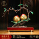 錦呈祥黃銅壽桃擺件祝壽禮物送爺爺奶奶長(zhǎng)輩老人60 70 八十大壽生日禮物 大福壽雙全橘紅(亮光)35*15*34cm
