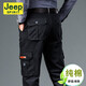 吉普（JEEP）秋冬厚款男士工裝褲男士寬松大碼多兜褲男裝休閑褲男長(cháng)褲多袋褲 J2022藍色 厚款 38碼2尺9腰圍