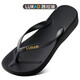 LURAD  時(shí)尚簡(jiǎn)約中跟外穿人字拖女 夏季海邊坡跟沙灘厚底夾腳涼拖 黑色 37-38