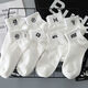 倫洛弗白色襪子男短襪春夏季薄款ins潮網(wǎng)紅運動(dòng)學(xué)生襪子 6雙裝潮牌短筒襪 均碼