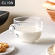 CLITON玻璃杯牛奶杯茶杯早餐杯 大容量咖啡奶茶兒童喝水杯燕麥杯馬克杯