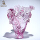 原創(chuàng)設(shè)計玫瑰花花瓶琉璃工藝品擺件客廳餐桌裝飾擺設(shè)插放干花收納